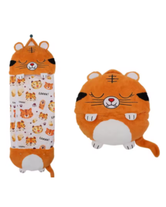 Kids Shark Sleeping Bag Plush Doll Pillow (Orange)