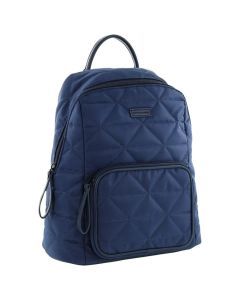 Pierre Cardin Nylon Quilted Casual Travel Backpack Bag - Navy