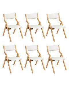 Levede 6x Dining Chairs Foldable PU Leather Kitchen Chair Lounge Room Vintage