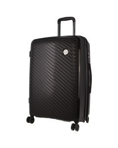 Pierre Cardin Inspired Milleni Checked Luggage Bag Travel Carry On Suitcase 65cm (82.5L) - Black