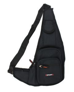 Black Crossbody Sling Shoulder Bag - Travel Sport Pack