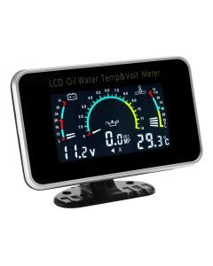 3 in 1 LCD Gauge Oil Temperature Water Temperature And Voltmeter Black