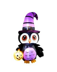6FT Inflatable Owl Halloween Yard Decoration with LED Lights
