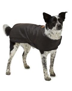 Didgeridoonas Brown Water Repellent Oilskin Wool Lined Dog Rain Coat Jacket