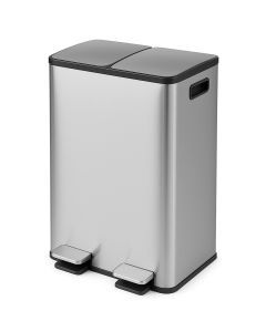 Toque 60L Pedal Bin Stainless Steel Kitchen Trash Waste Can Recycling Dustbin