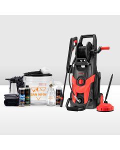 2700W Peak High Pressure Washer Cleaner Red 4200PSI + 10PCS Car Cleaning Kit