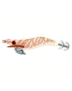2.5 Inch Tsunami Pro Squid Jig Lure with Holographic Red Eyes - Orange/White