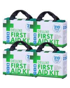 4x 210pcs Emergency First Aid Kit Bulk Pack - Medical Set for Work/Offices/Travel/Family