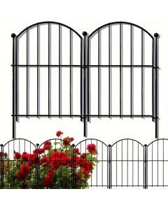 Decorative Metal Garden Fence for Outdoor Borders (10-Pack)