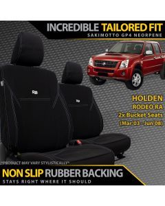 Holden Rodeo RA Neoprene 2x Front Seat Covers (Made to Order)