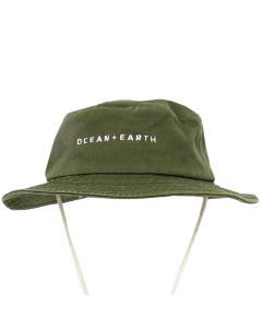 Ocean & Earth Kids One-Dayer Cotton Soft Brim Hat - Dark Olive Sizes 53-55cm