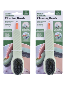 2x Multifunctional Liquid Shoe Brush with Soap Dispenser Handle (Cleaning Brush)