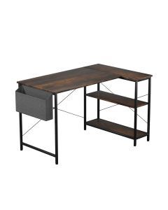 Levede L Shaped 100cm Brown Computer Desk Home Office Laptop Table Modern