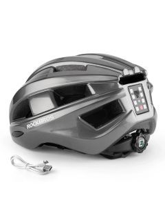 Bicycle Helmet with USB Rechargeable Rear Light Titanium