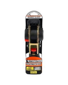 Monkey grip ratchet tie down auto 25mm x 1.5m