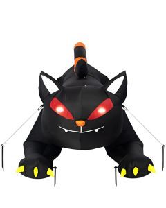 Halloween Inflatable Black Cat with LED Lights