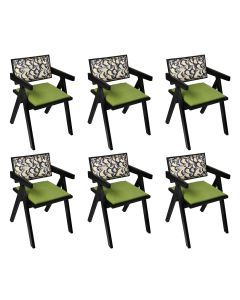 Levede 6x Dining Chair Solid Wood Armchair Accent Chair Retro Backrest Chair