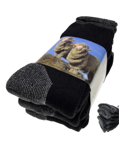 3 Pairs Heavy Duty Merino Wool Work Socks Extra Thick Cushion (Size 11-14)