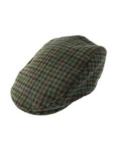 DENTS Abraham Moon Yorkshire Wool Dogtooth Flat Cap - Forest