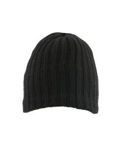 Dents Mens Lambswool Blend Knitted Beanie Hat - Black