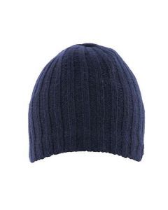 Dents Mens Lambswool Blend Knitted Beanie Hat - Navy