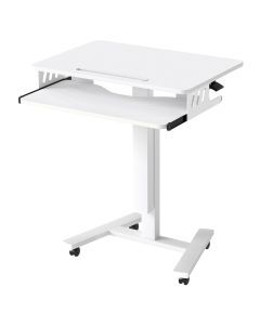 Levede Mobile Standing Desk Adjustable Height Computer Table Keyboard Tray White