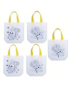 5pcs Easter Tote Bags with Bunny and Egg Design