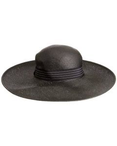 Goorin Brothers Womens Macey Natural Straw Floppy Hat - Black
