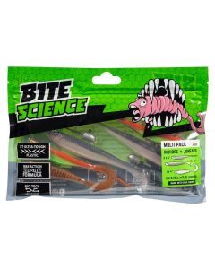 Bite Science 7 Piece Multi-Pack of Assorted Inshore Soft Plastics and Jigheads