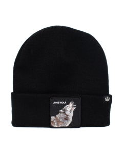 Goorin Bros Lone Wolf Beanie - Black (Warm Winter Ski Hat - Animal Series)