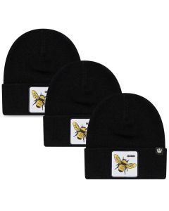 3x Goorin Bros Buzzed Bee Beanie - Black (Warm Winter Ski Hat - Animal Series)
