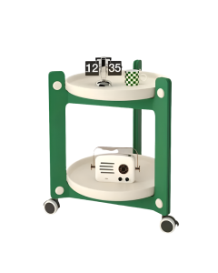 Portable End Table Cart & Home Storage Rack - Green and White