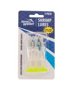 3 Pack of Rigged Jarvis Walker Scented Shrimp Soft Body Lures - Glo Chartreuse