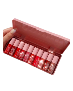 10 pcs Shimmer Mini Lip Gloss Kit - Hydrating Liquid Lipsticks Long Lasting