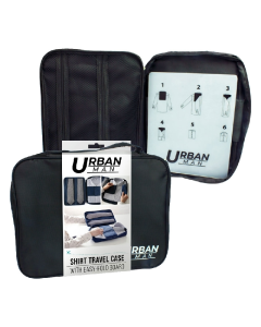 Urban Travel Shirt Organiser Bag Case Pouch w/ Fold Board 36cm x 26cm x 5cm in Black