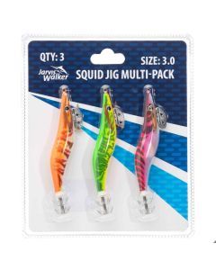 3 Pack of Assorted Size 3.0 Jarvis Walker Squid Jig Lures