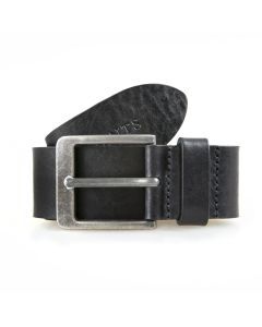 Dents Men’s Heritage Full-Grain Leather Belt with Antique Pewter Buckle in Black