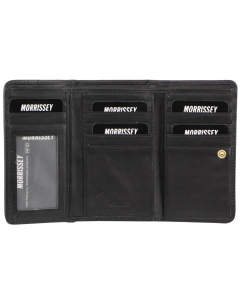 Morrissey Womens Leather Card Holder Coin Clutch Purse Organizer Wallet - Navy