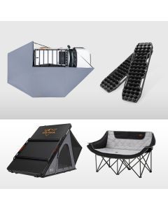 San Hima 270° Awning Driver Side + Rooftop Tent + Rack + Chair + 2xRecovery Boards