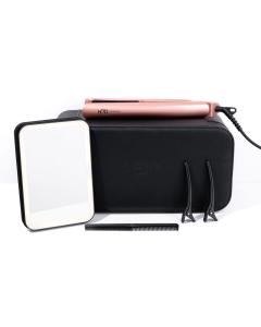 H2D Opulence Professional Ionic Hair Straightener w/ LED Mirror in Rose Gold
