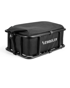 Rear Bike Basket with Waterproof Bag Metal Rear Rack Carrier Black