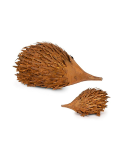 2pcs Garden Metal 13cm & 25cm Echidna Animal Sculpture Decor Set