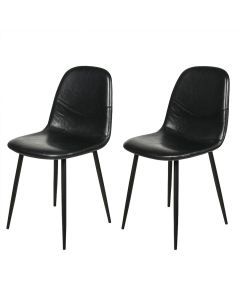 Levede 2x Dining Chairs Kitchen Eames Accent Chair Lounge Room Padded PU Leather