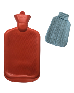 2L HOT WATER BOTTLE + Knitted Cover - Warm Winter Rubber Bag