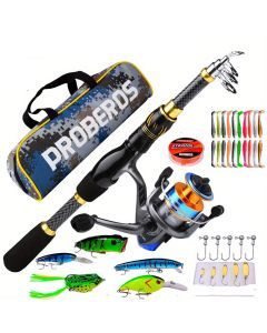 Fishing Rod Reel Combo Kit with Lures and Bag