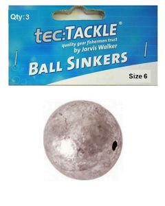 3 x Jarvis Walker 6 Ball Sinkers - Pre Packed 6 Ball Fishing Sinkers