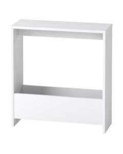Levede Side Table with Magazine Rack Small End Table Narrow Coffee Table White