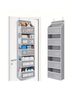 3-Layer Over-the-Door Storage Rack Gray