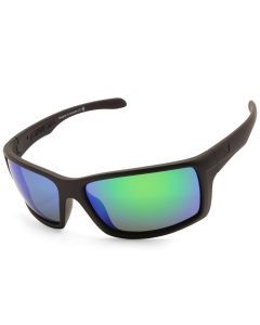 Dirty Dog Knuckle Satin Black/Grey-Green Mirror Polarised Unisex Sunglasses