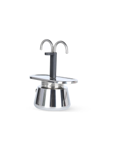 Mini Moka Pot 200ml Double-Tube Espresso Coffee Maker Silver
